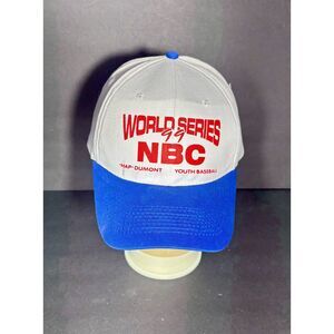 Vintage NBC Hap Dumont World Series Hat Youth Baseball OTTO Snapback Blue White